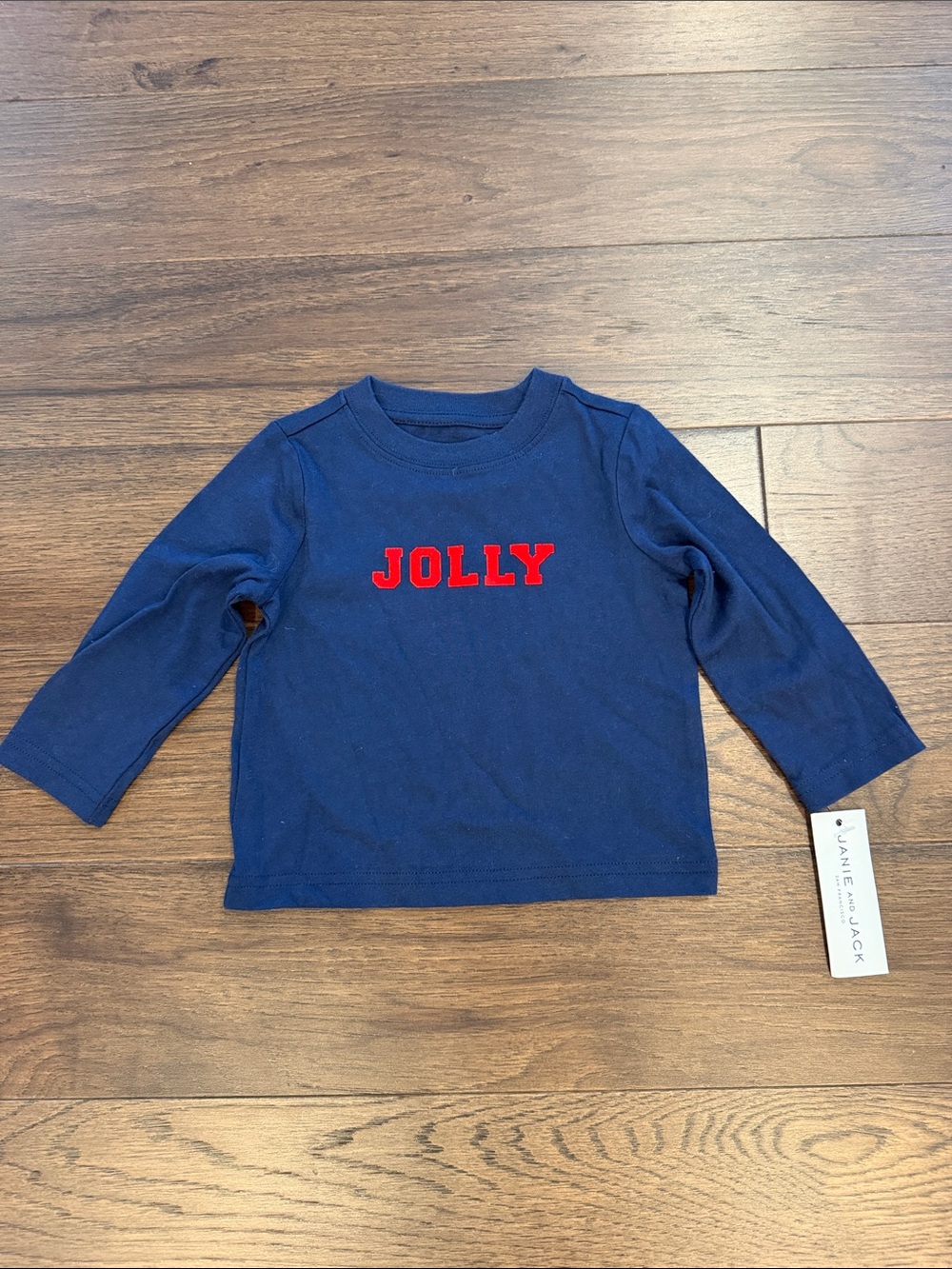 Janie and Jack "JOLLY" Long-Sleeve Tee Size 6-13 Months NWT - C52-117